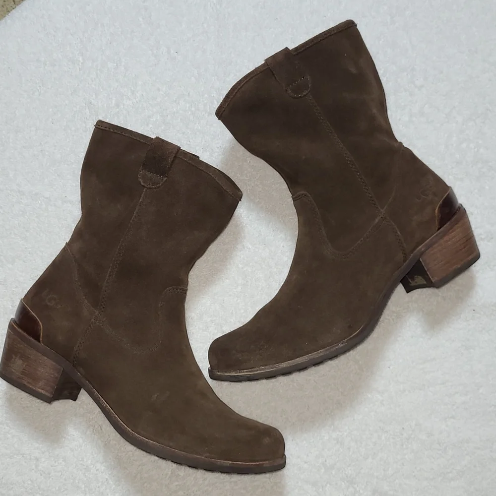 UGG Briar  Suede Zip Up Ankle Boots Size 6 Women's - Picture 2 of 10